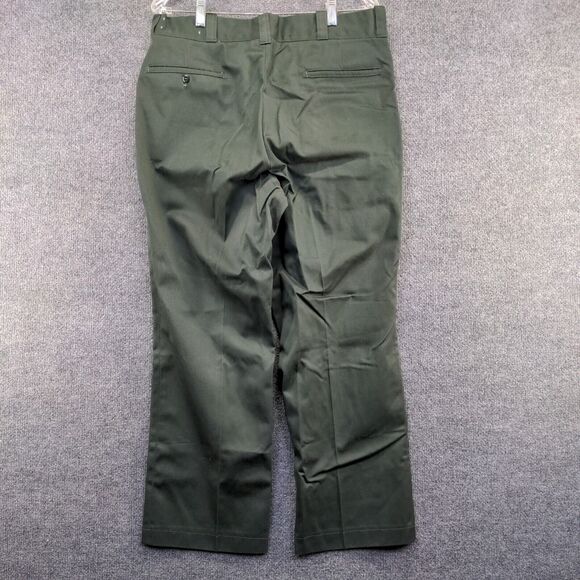 Big Mac Men's Flat Front Straight Leg Chino Pants Green 36x29 Workwear - Picture 6 of 12